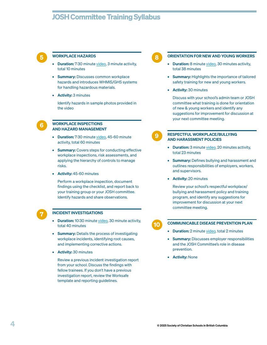 JOSH Training Syllabus 2025